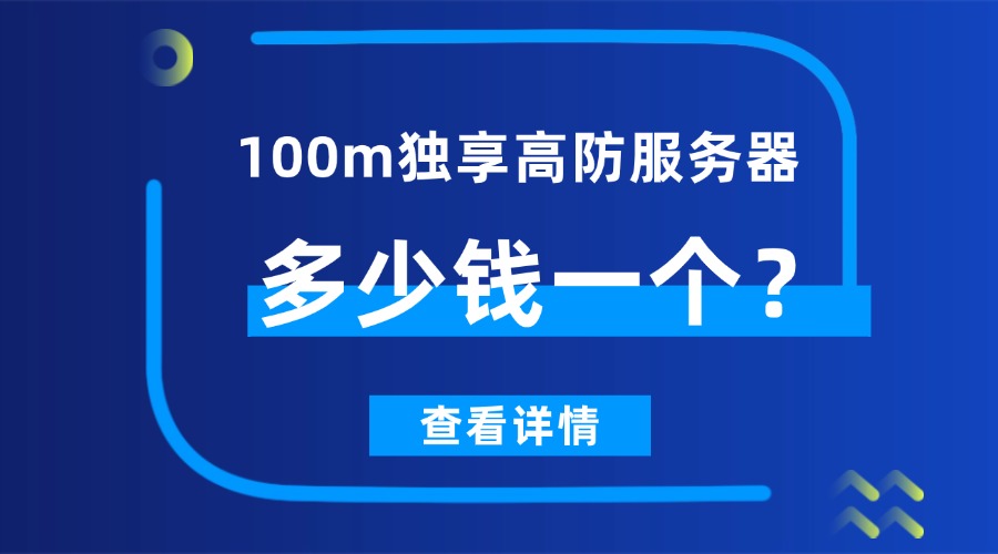 100m独享高防服务器多少钱一个？